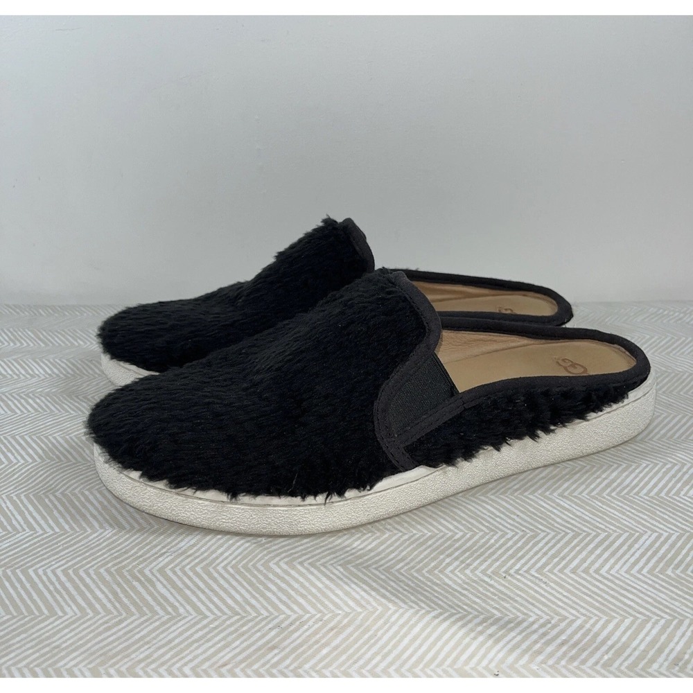 UGG Womens 8 Luci Furry Slip On Fuzzy Mules Black Shoes Casual Warm Fall Comfort